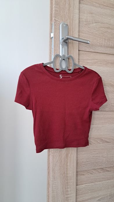 Crop top prążkowany new yorker S
