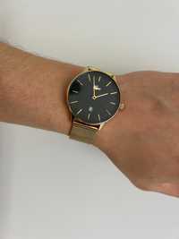 Zegarek Lacoste męski złoty czarna tarcza datownik