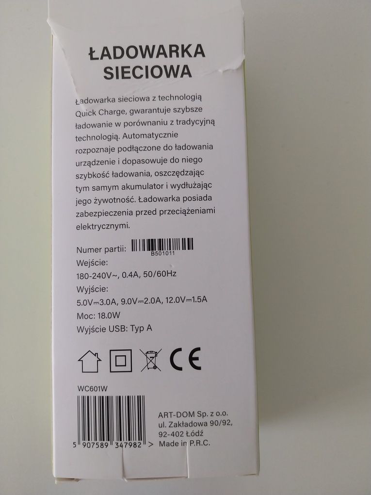 Ładowarka Stan idealny wyjście USB typ A