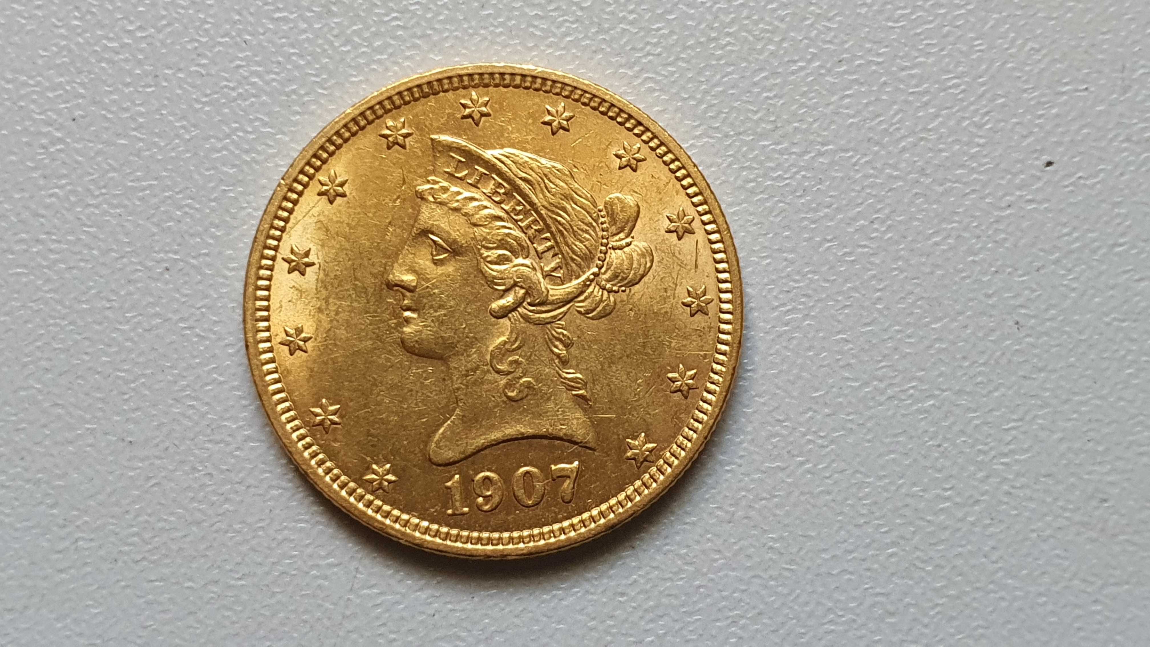10 dolarów 1907r - złoto - moneta kolekcjonerska