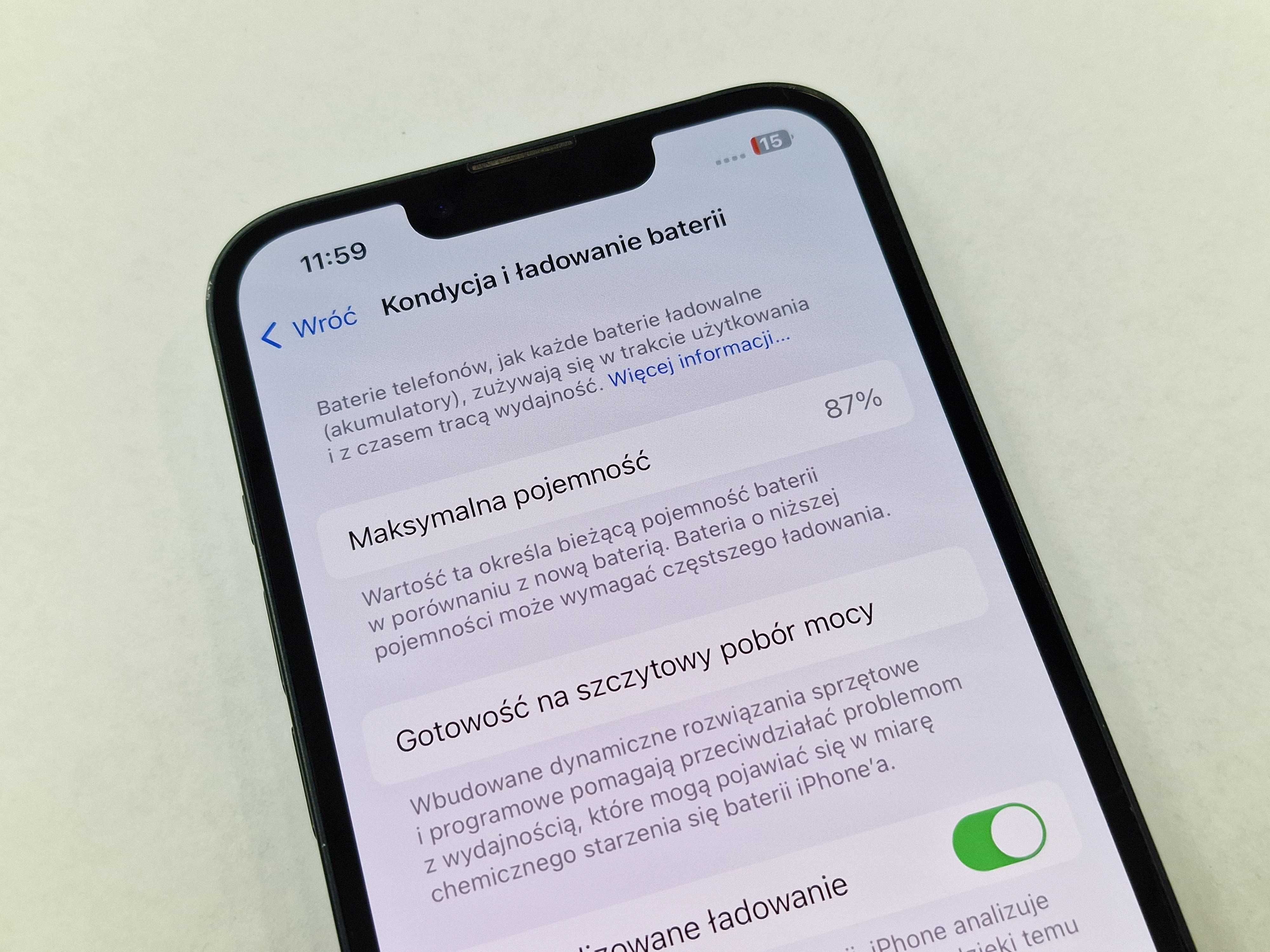 Iphone 13 128GB/ Midnight/ Grade A-/ Bat ~~87%/ Gwarancja + ładowarka
