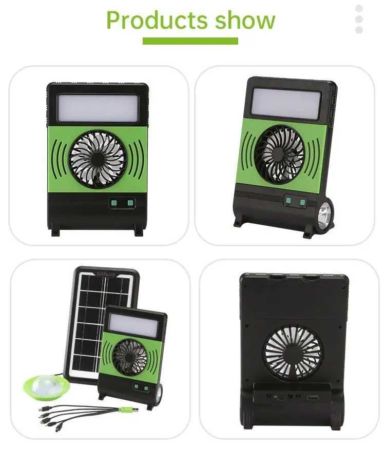 Фонарик аккумуляторный с вентилятором  Solar PowerBank зарядка от сол