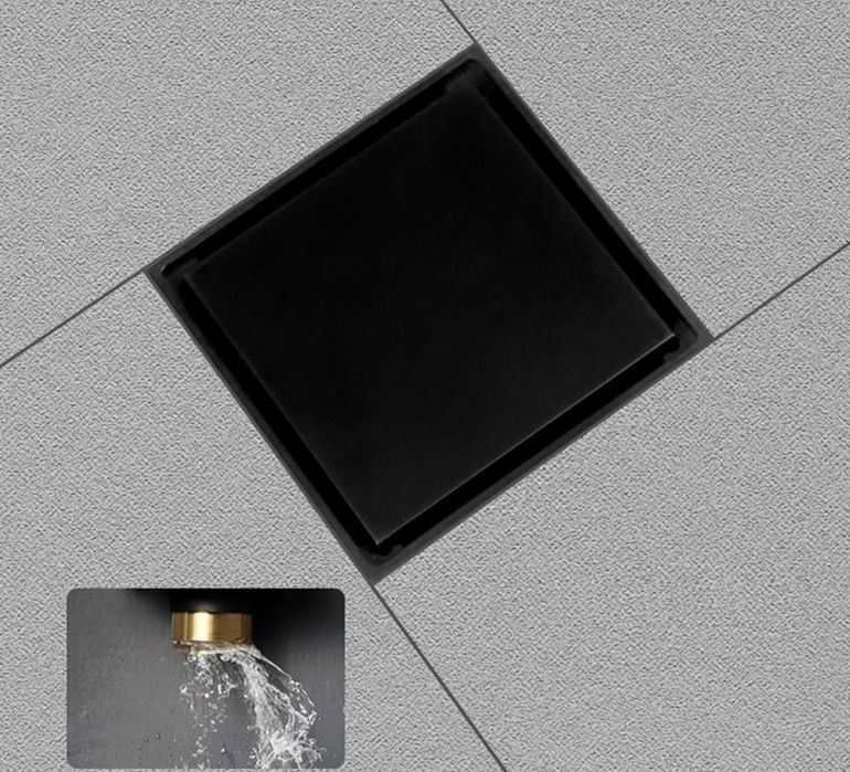 Pokrywa odpływu prysznicowego, mosiężny 10x10 cm