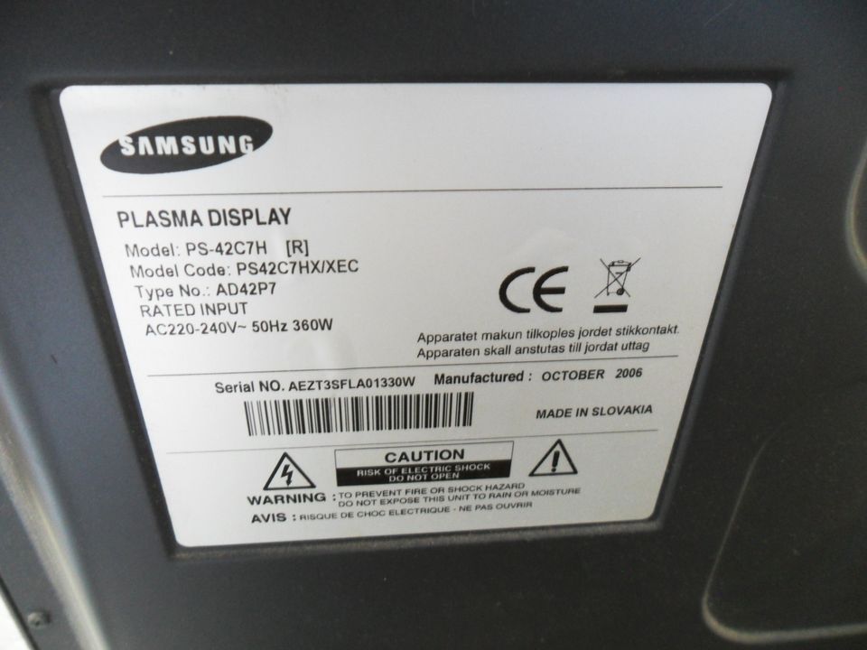 Телевізор Samsung ps42c7h plasma