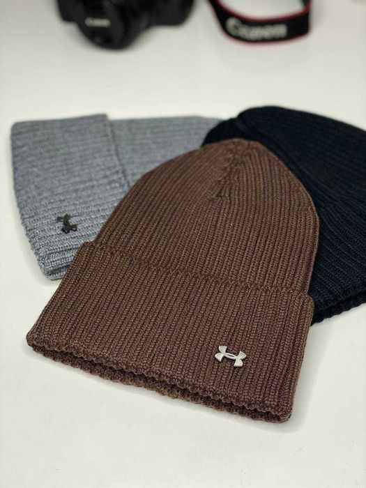 Мужская шапка UNDER ARMOUR Зимняя кашемировая мягкая с подворотом S-XL