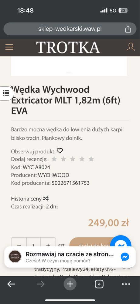 Wędka Wychwood Extricator MLT 1,82m (6ft) EVA