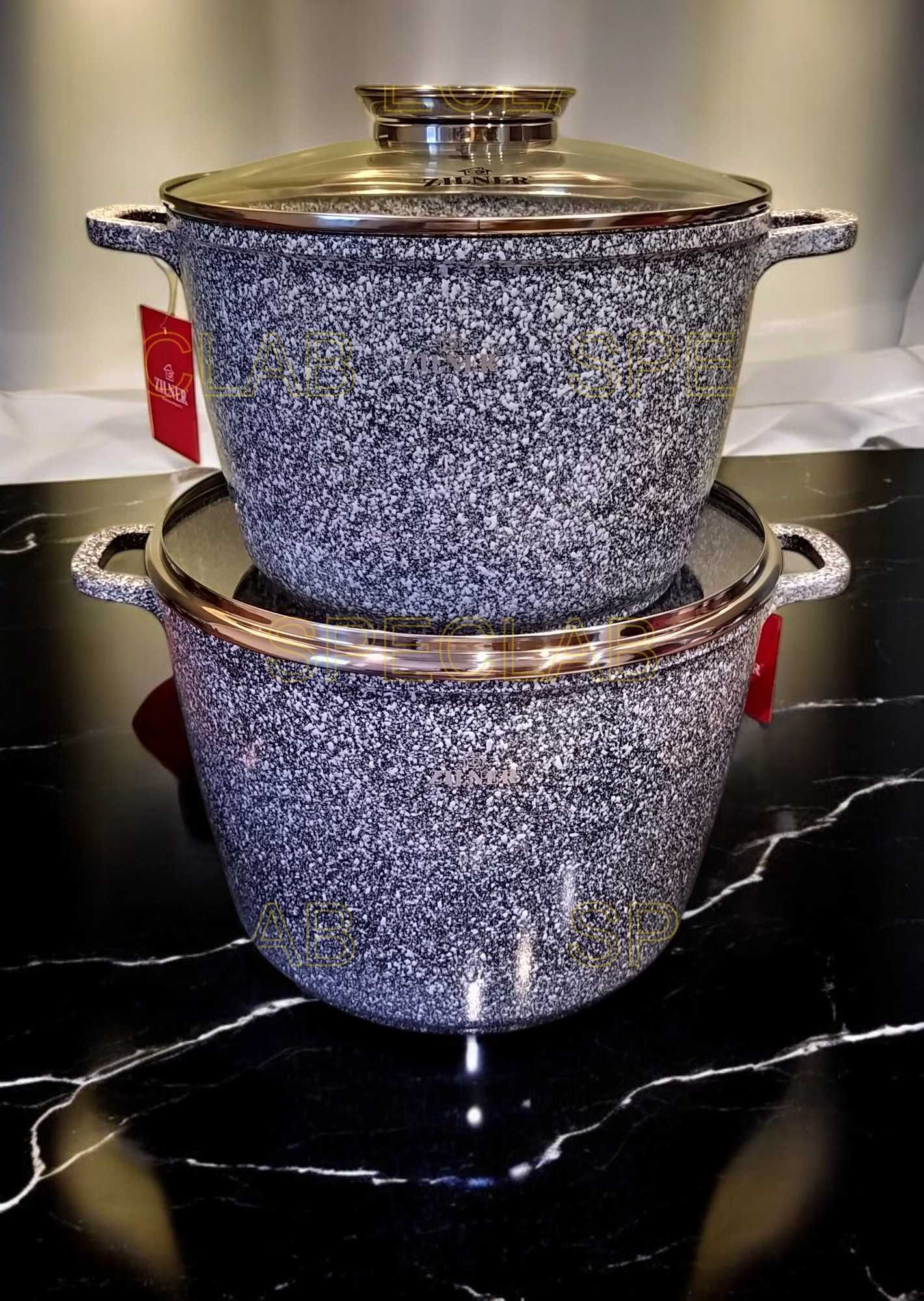 Dwa garnki 10,2L + 6,2L. ZL-7066. Gaz, Indukcja, Ceramika