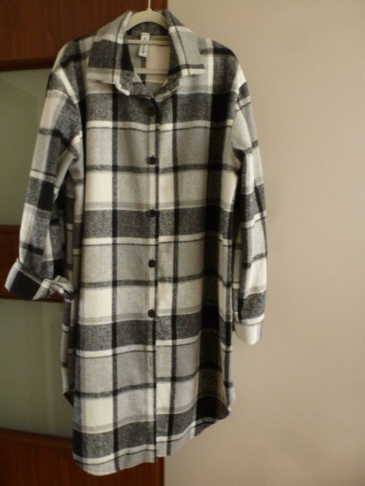 Długa flauszowa koszula, płaszczyk