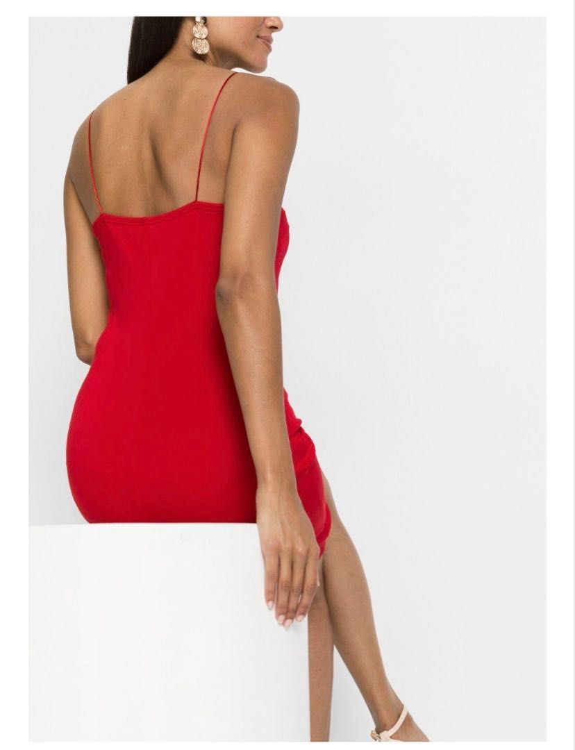Sukienka mini S walentynki czerwona impreza dress nowa ramiączka