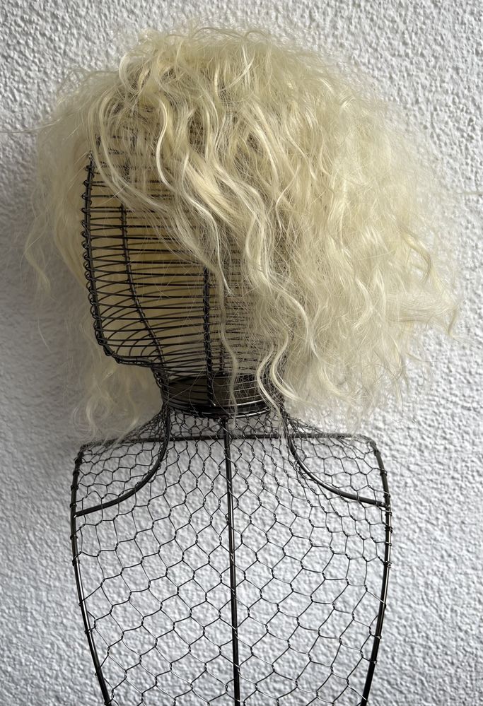 Premium Ultra włosy doczepiane, topper / tupet jasny blond fale