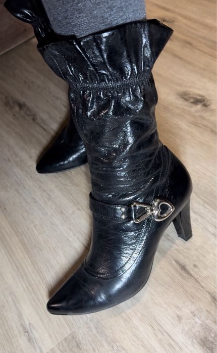 Полусапоги, сапоги, кожа, осень-весна, D. Bigioni