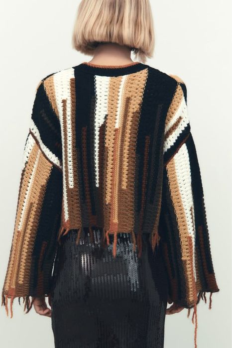 Светр коричневий вкорочений ZARA