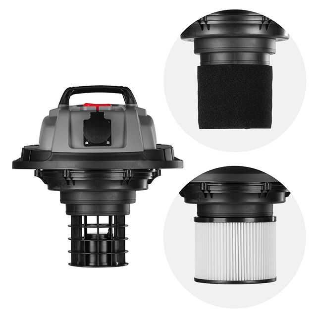 Пылесос строительный INTERTOOL DT-1025 (1.4 кВт, бак 20 л, розетка)