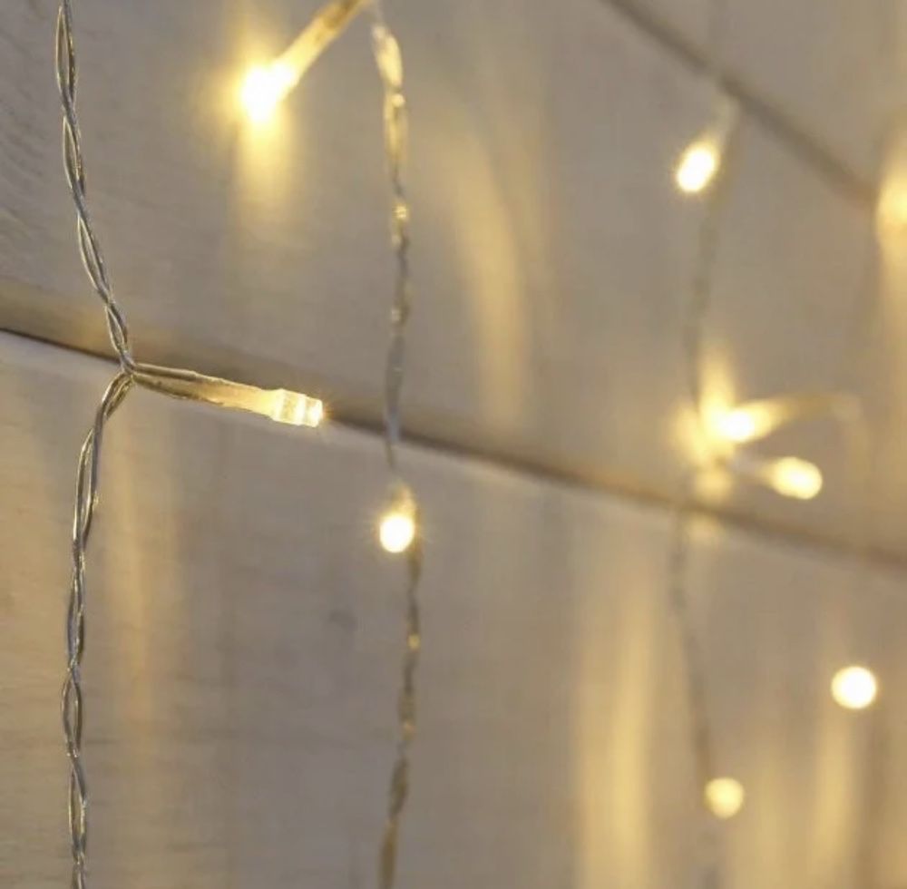 Новогодняя LED гирлянда водопад 2x2м, штора, дождь, занавес украшение