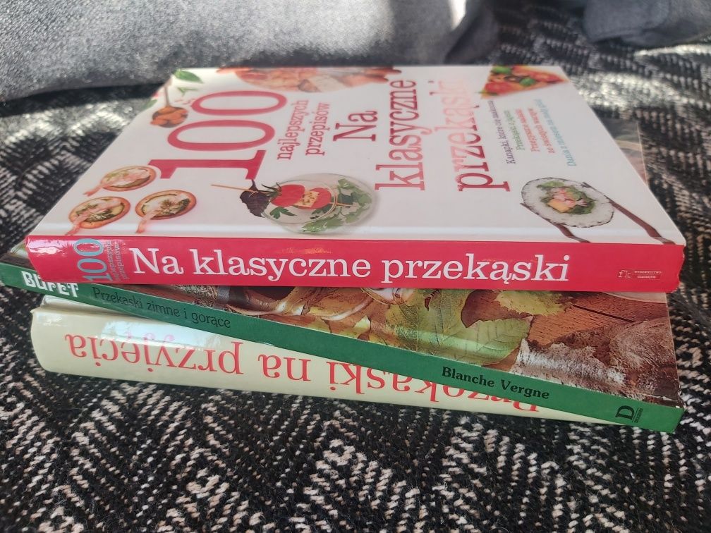 Zestaw 3 nowych  książek  przekąski fingerfood na przyjęcia ,sylwestra