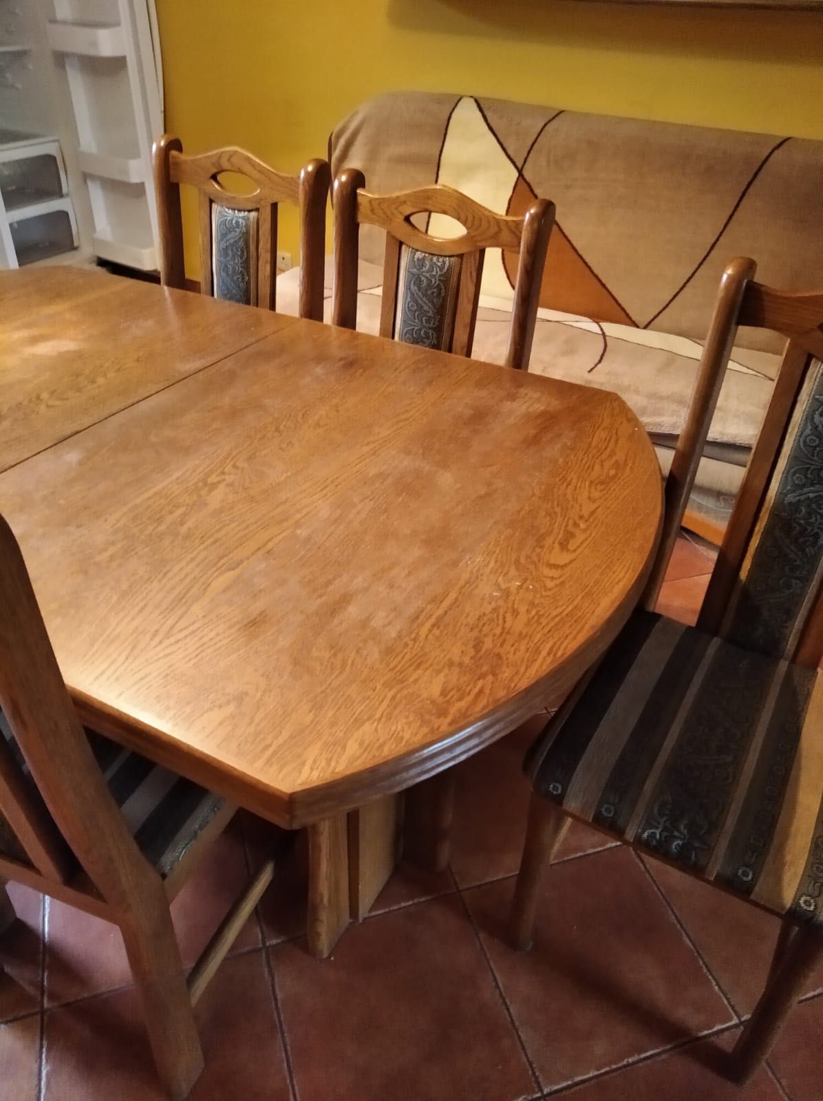 Komplet stół rozkładany i 6 krzeseł