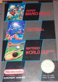3 Gry Nintendo NES Super Mario Bros, Tetris,  Nintendo World Cup