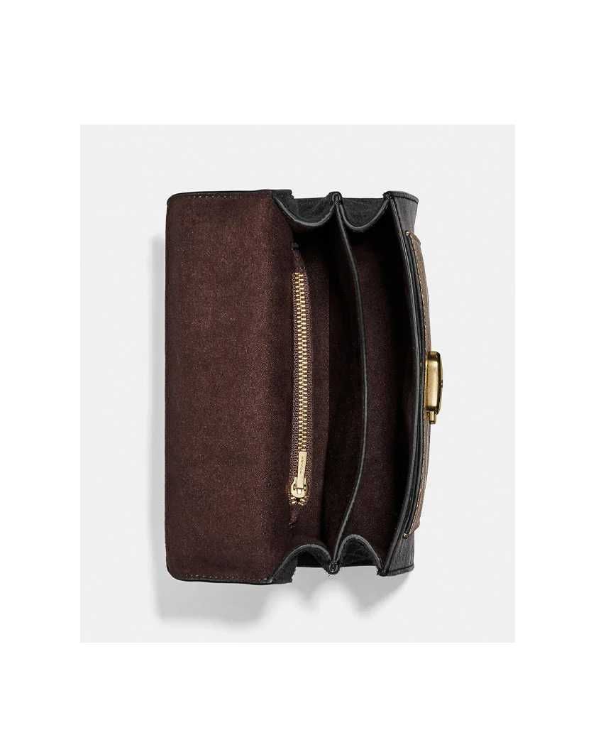 Сумка Coach Tabby Top Handle 20 in Signature Canvas Tan Black