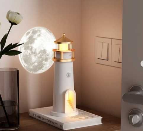 Нічник-проектор у вигляді маяка з проекцією місяця, лазерний нічник