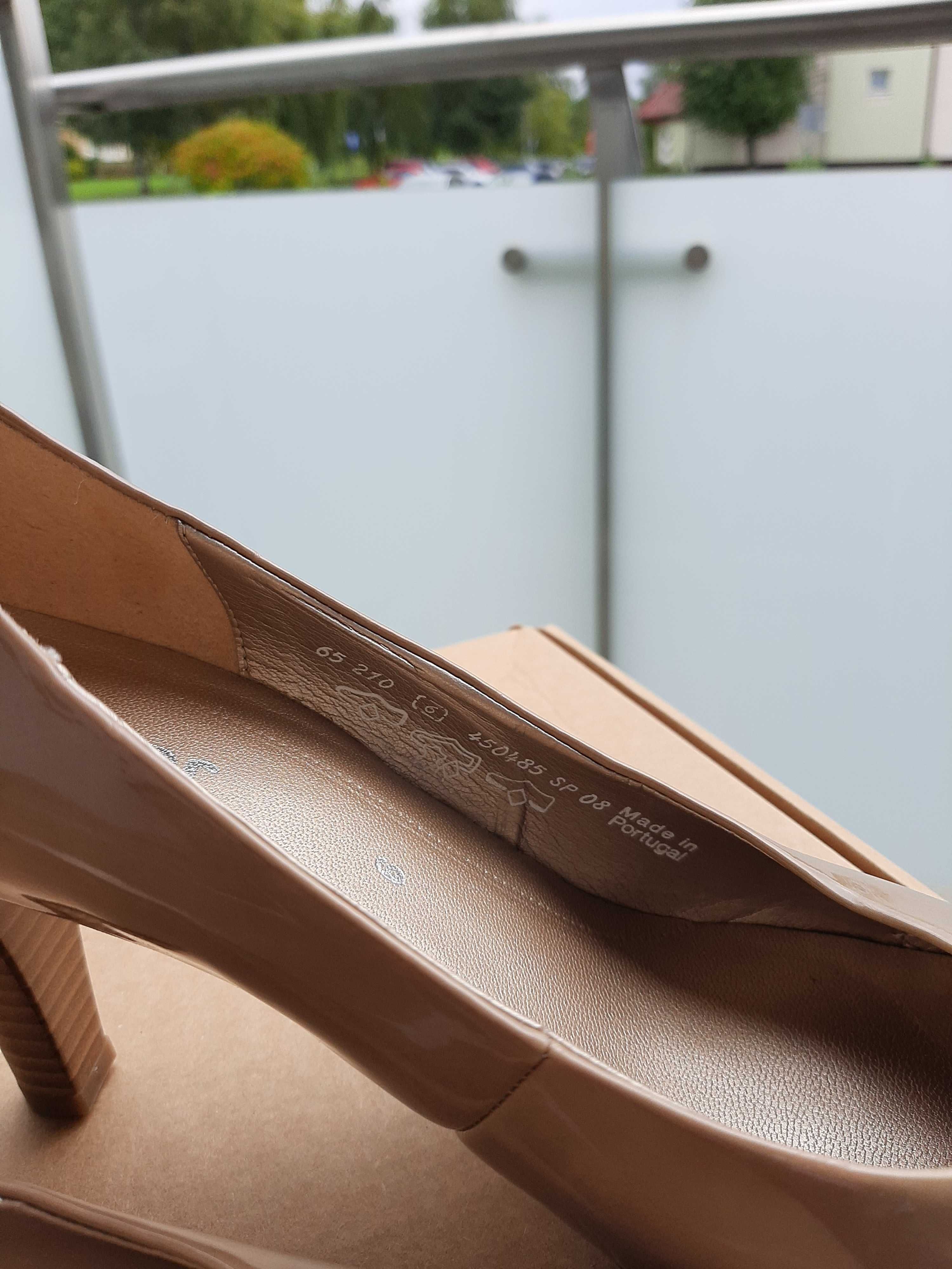Skórzane czółenka Gabor. Buty na wesele. Wygodne szpilki