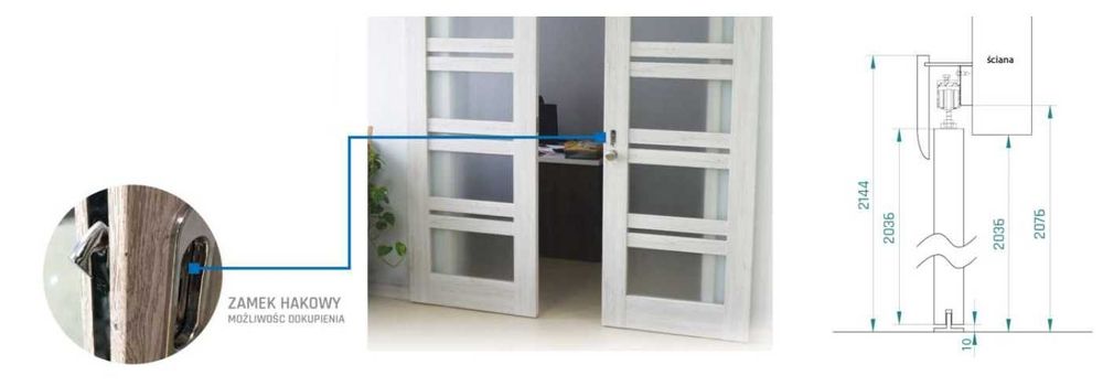 Ramowe Drzwi WinDoor SUZANO szyba mleczna SZYBKA DOSTAWA producent