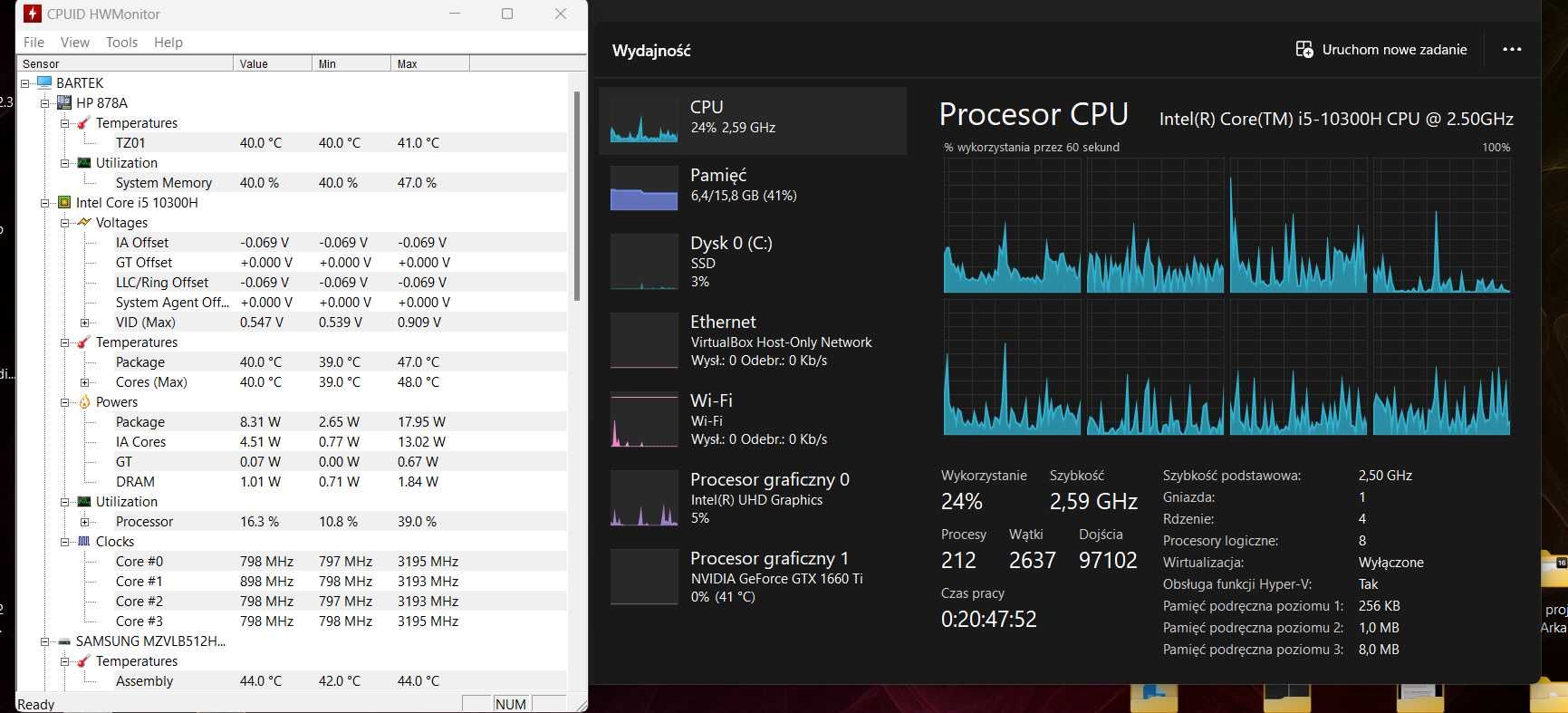 Laptop Omen 10300h gtx 1660ti 16gb 512gb 300nitów, 144hz