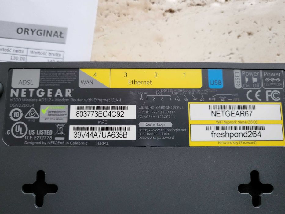 Netgear N 300 Wireless ADSL2 Modem Router