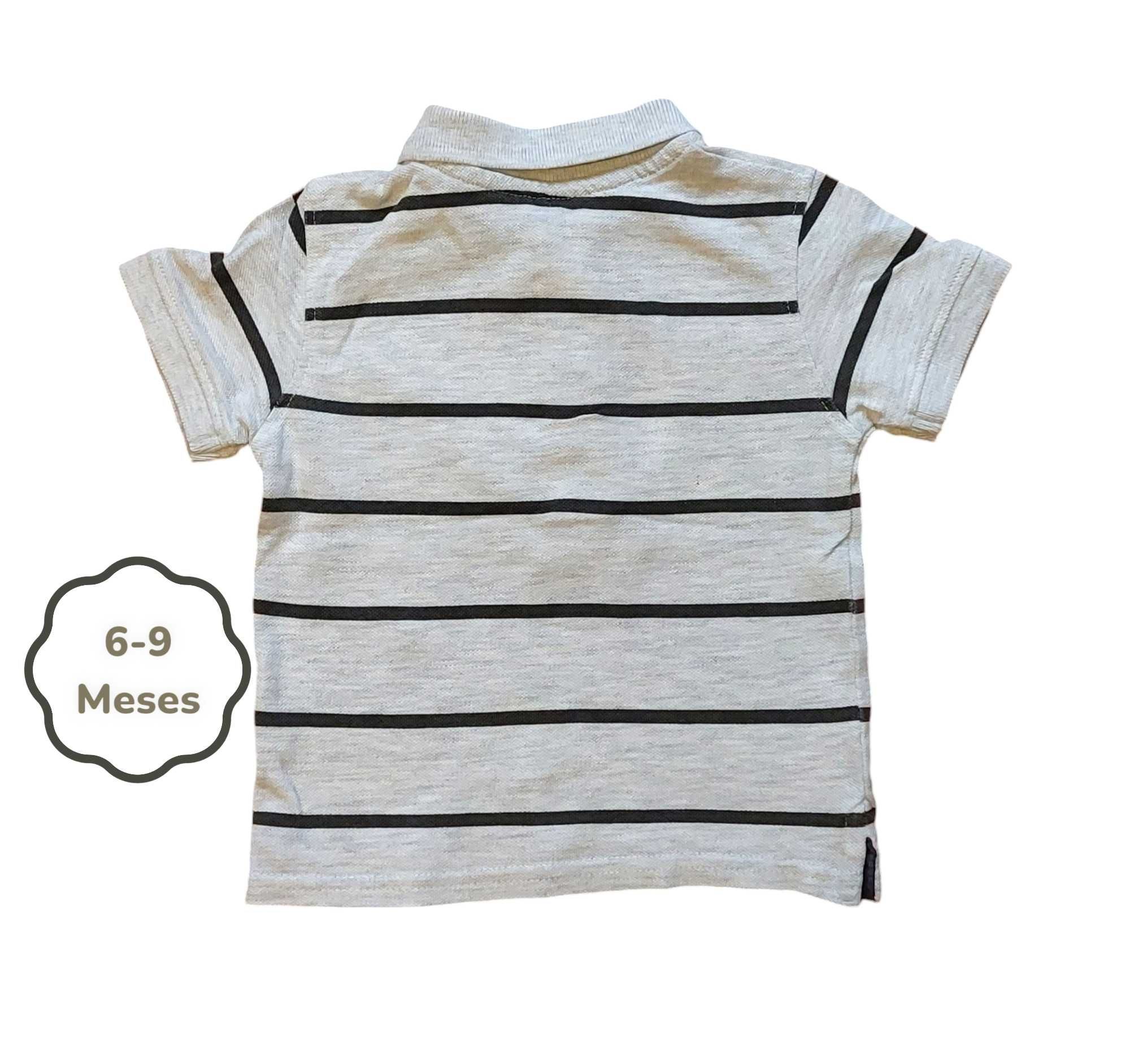 Polo Cinzento Riscas Primark 6-9 meses