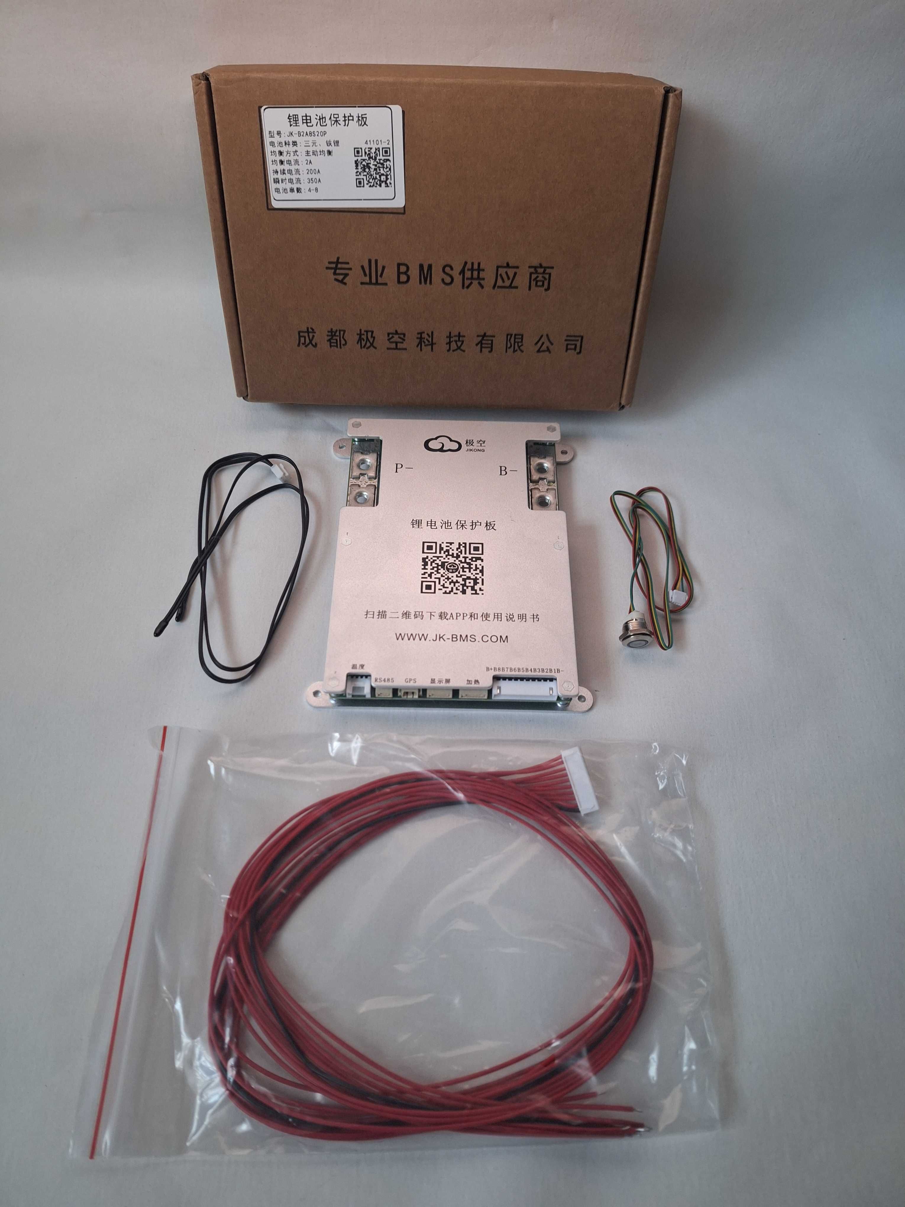 Smart BMS Jikong. Плата на 4S-8S комірок, струм 200/350А, баланс 2А