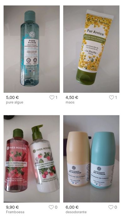 Vários artigos Yves Rocher