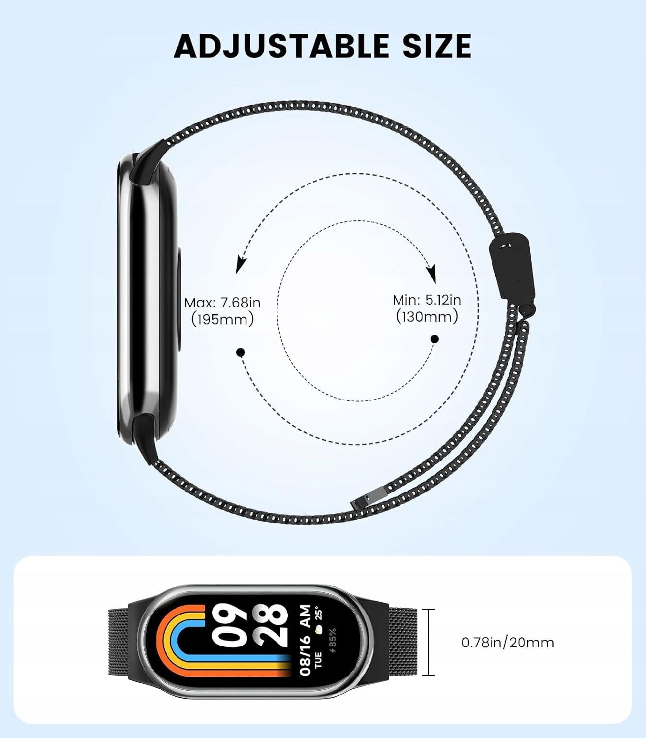 Bransoletka Do Zegarka Xiaomi MI Band 8 Czarna