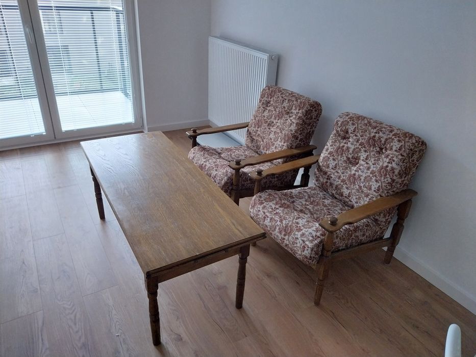 Zestaw wypoczynkowy PRL OFM, Sofa, fotele, ława