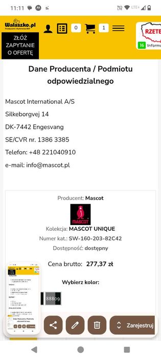 Spodnie robocze Mascot