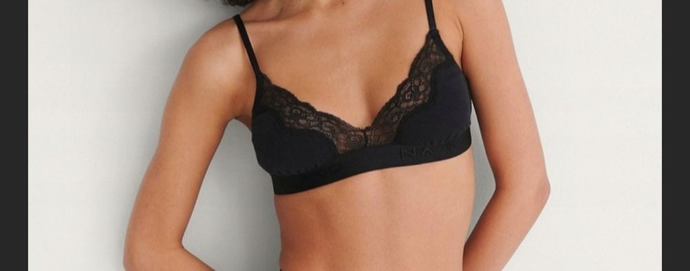 Czarny biustonosz bralet hunkemoller x Na-Kd xs, stanik nieusztywniany