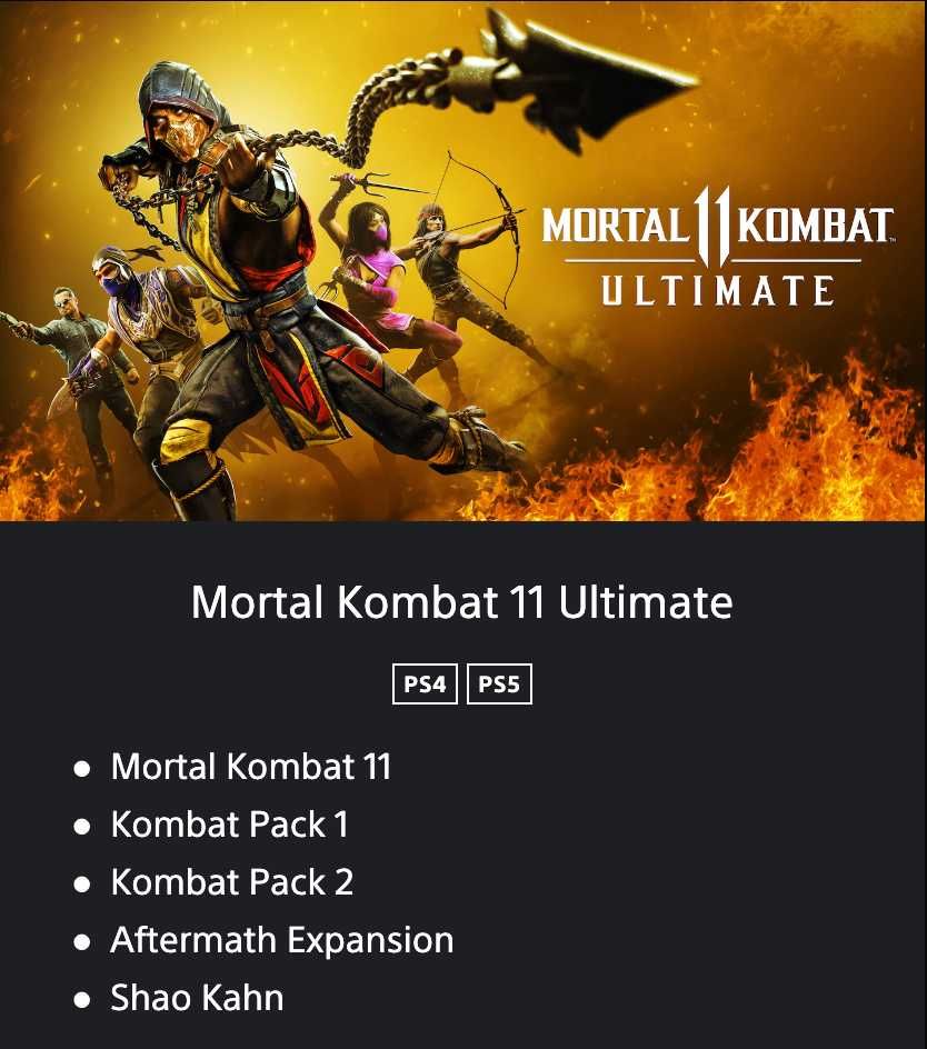 Mortal Kombat 11 Ultimate PS4/PS5 НЕ ДИСК Injustice Legendary Edition