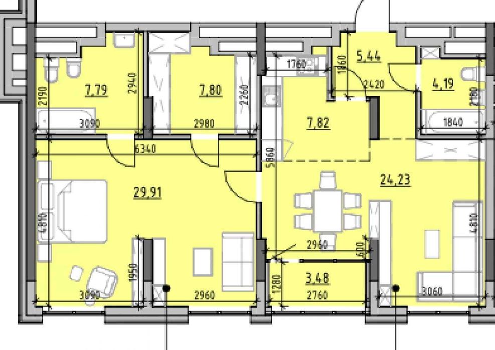 Продаж 3кім.квНордіка Резіденс 1850$\1м. Залізничне шосе 45-А.Печерськ