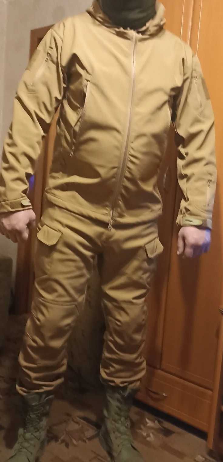 Костюм (куртка,штани) тактичний Softshell на флісі_розм. 2XL(52) койот