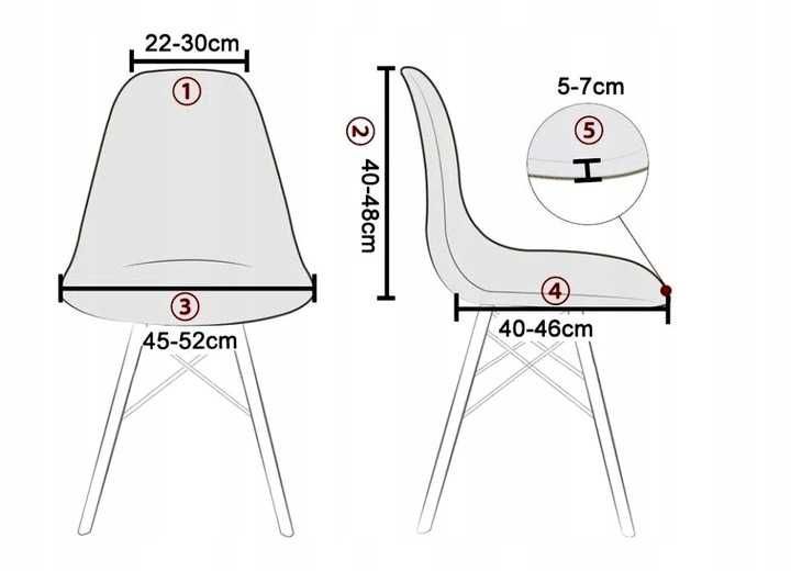 Pokrowce na krzesła skandynawskie elastyczne 4 sztuki letnie
