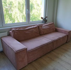 Sofa sztruksowa rozkładana 3-osobowa FIORD - gotowa do transportu