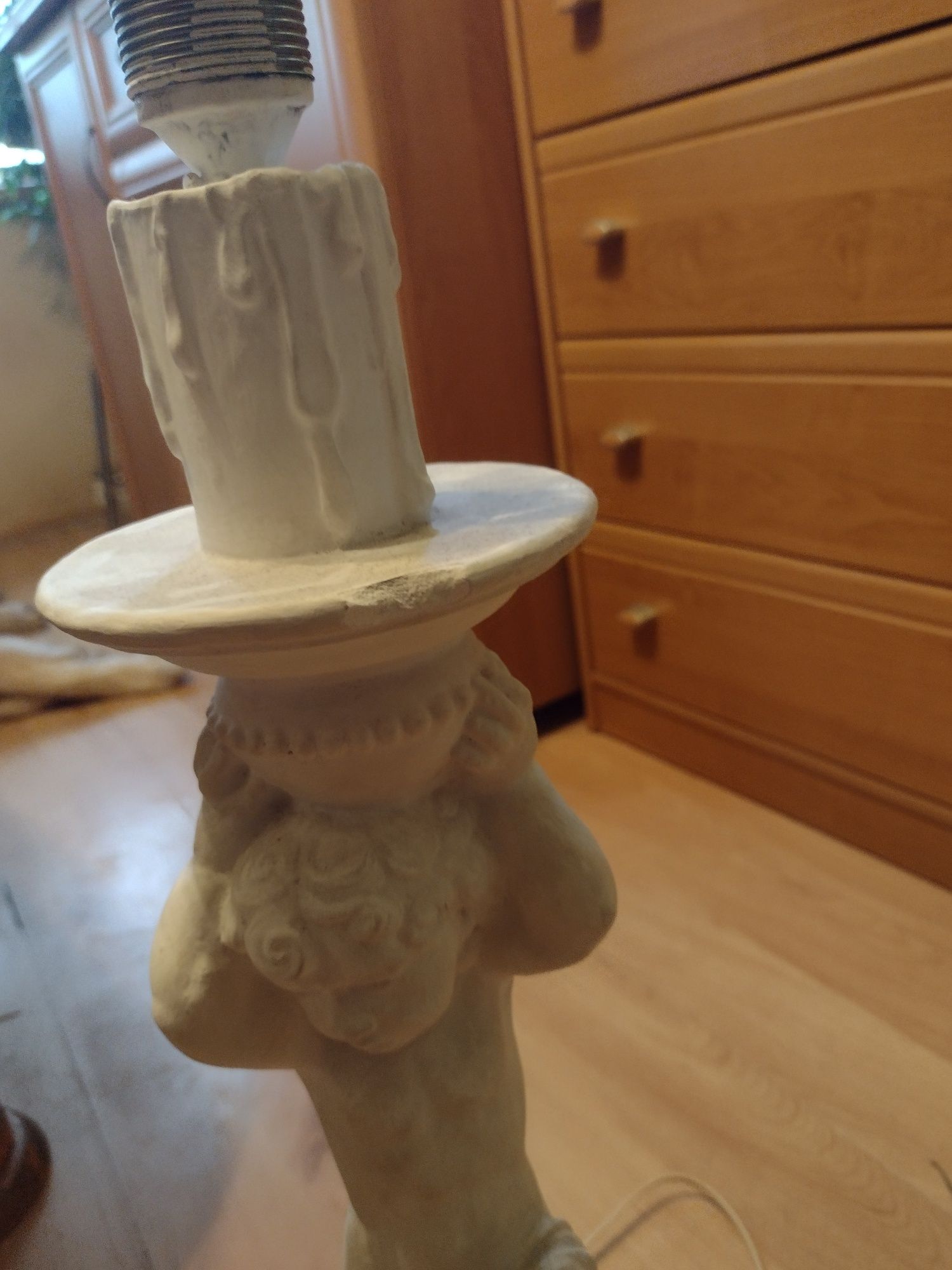 Lampa duża gipsowa Amor PRL