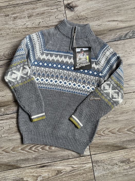 Męski sweter norweski LOTHEPUS by House Of Yarn NORWAY 100% Wełna XS