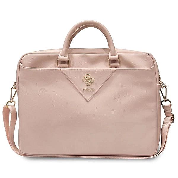 Torba Guess Triangle 4G na laptopa 16" - różowa