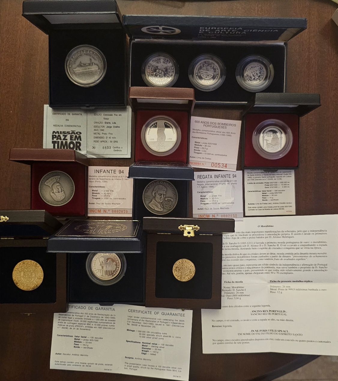 Lote moedas/carteiras prata