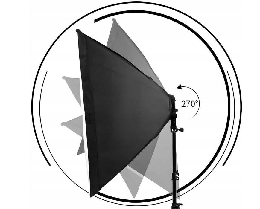Nowoczesna LAMPA Fotograficzna Statyw x2 Softbox Zestaw XL - WYPRZEDAŻ
