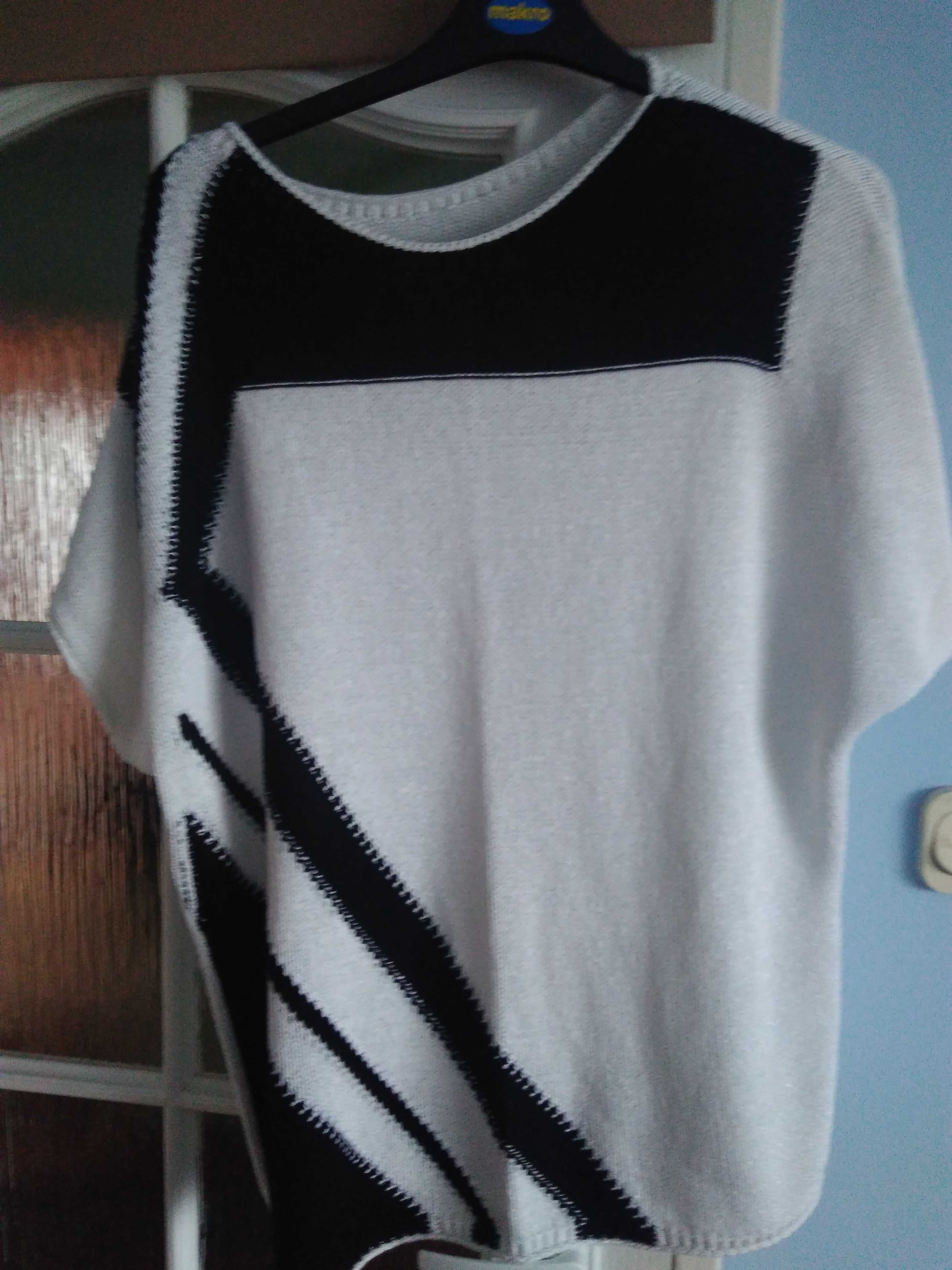 Sweter sweterek damski XL biało czarny