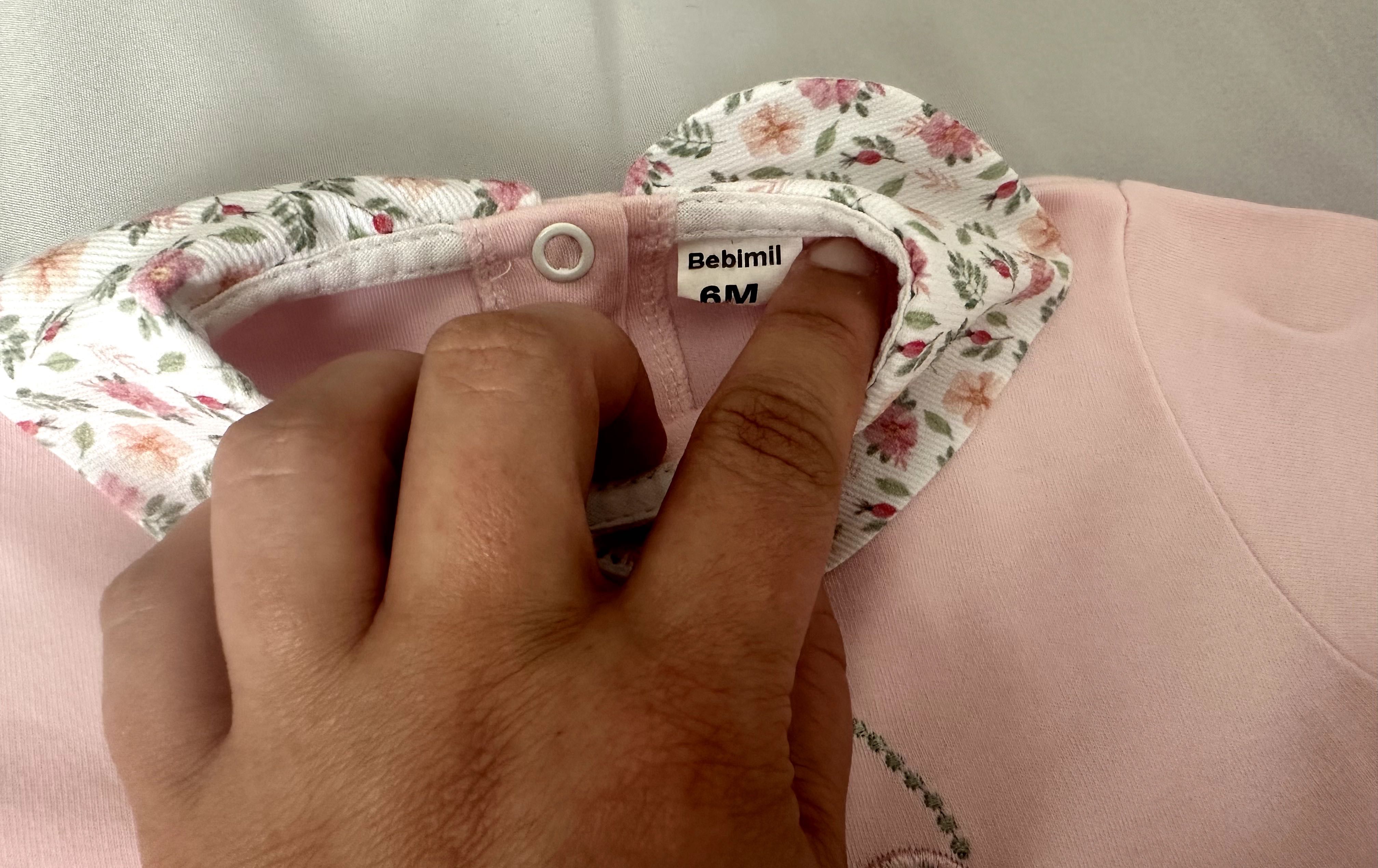 Fato Rosa Flores Bebé 6M NOVO