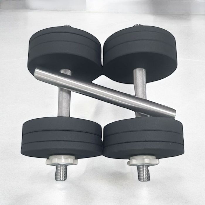 Гантелі з порошковою покраскою 2×20 кг + з'єднувач для штанги
