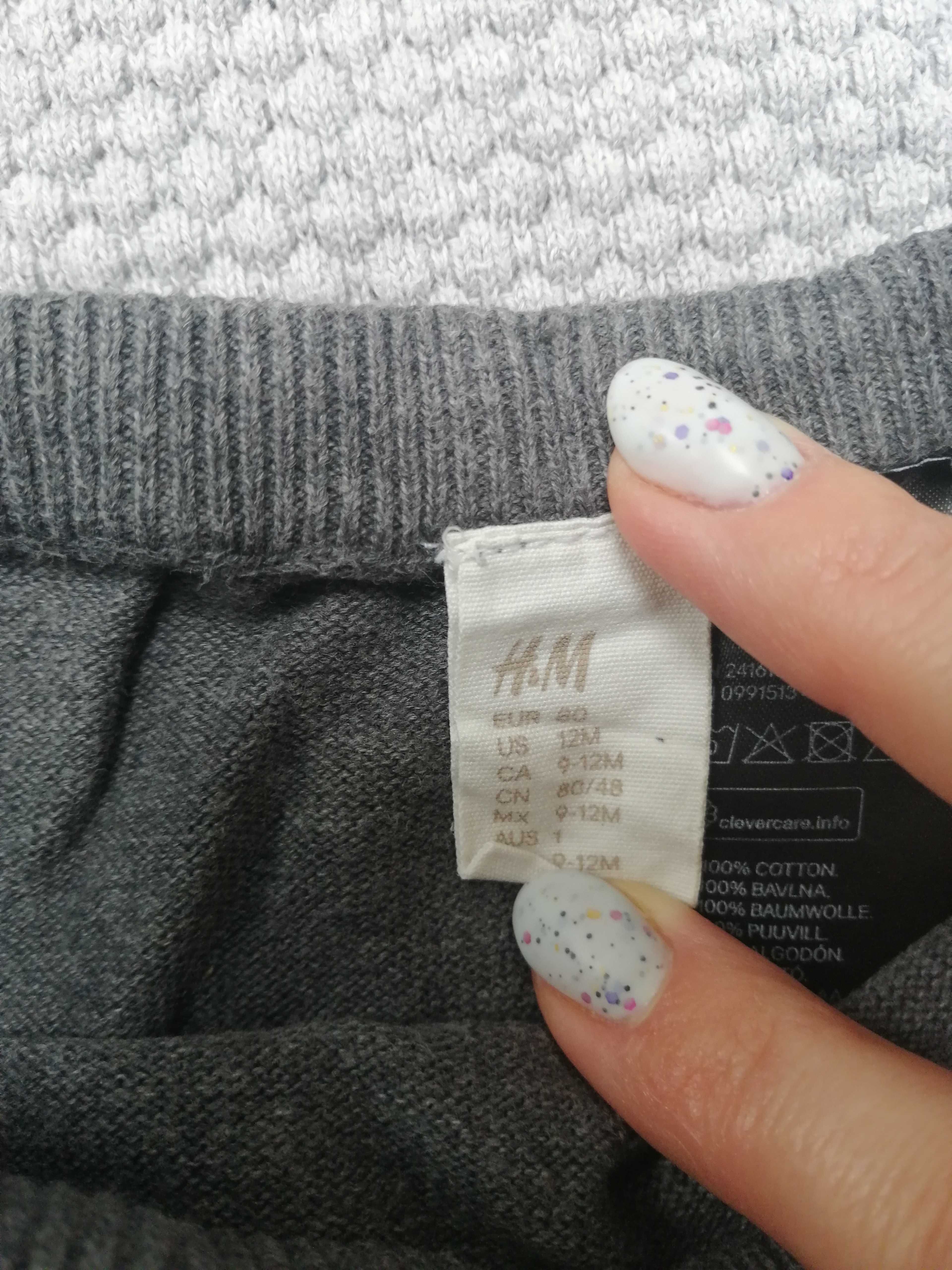 Komplet niemowlęcy/dziecięcy, sweter+spodnie, H&M, rozmiar 80/86