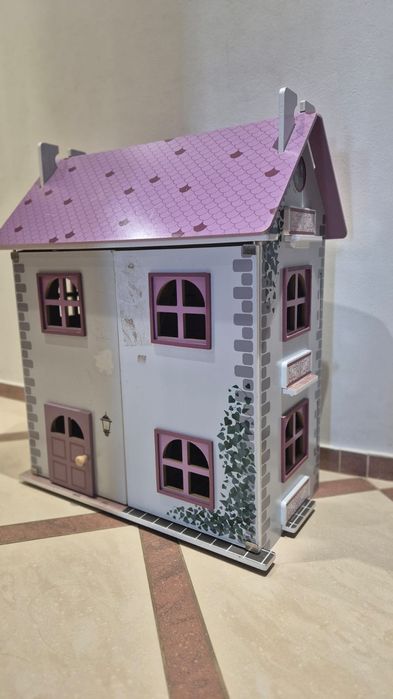 2x - Domek dla lalek duży drewniany - 3 piętra Playtive Lidl