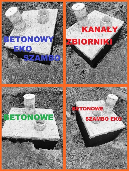 Zbiornik betonowy na szambo kanał samochodowy(4m) piwniczka deszczówka